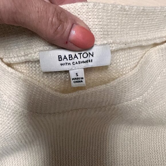 Babaton Aritzia Avery Cashmere Batwing Sweater Sz S Ivory - Picture 5 of 12